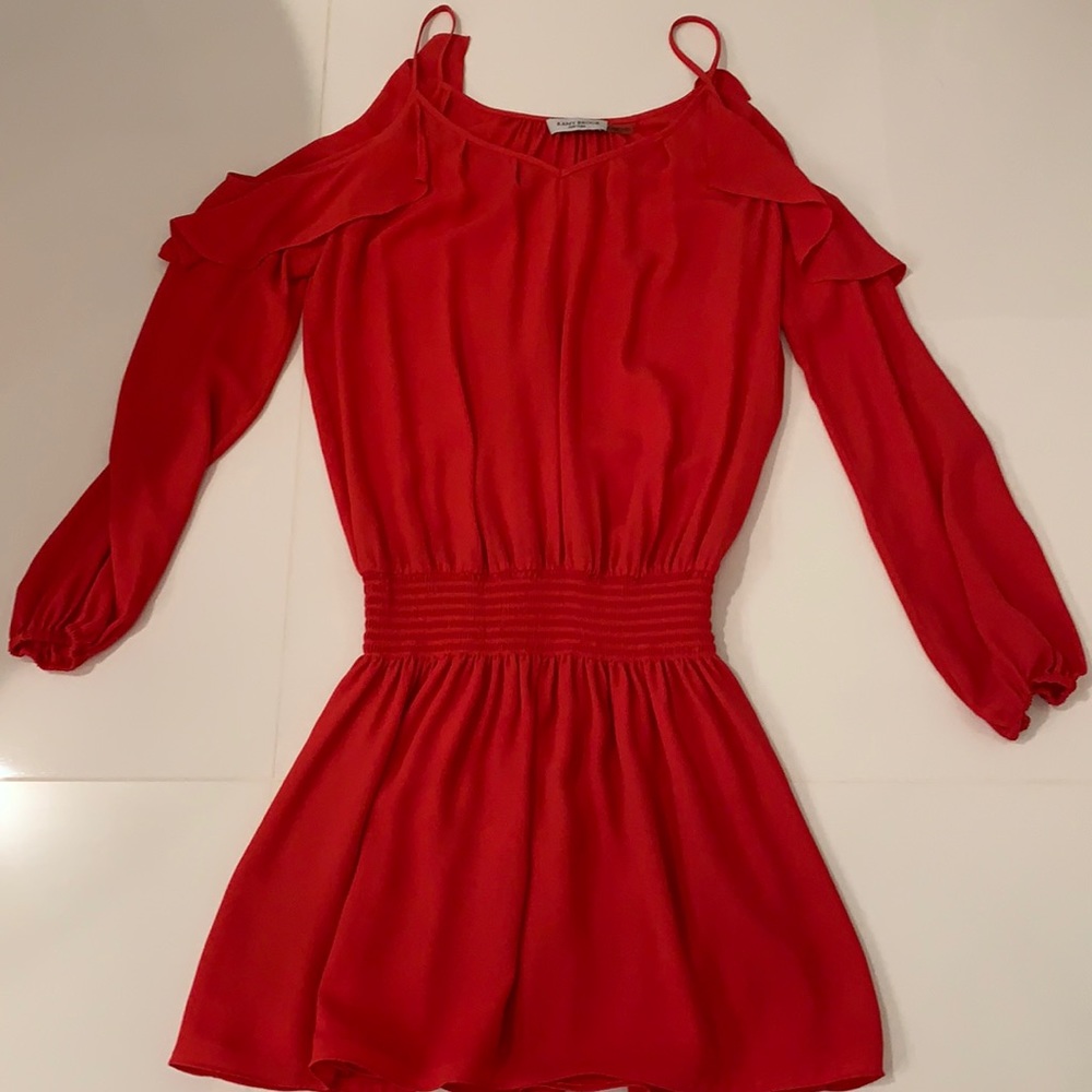Ramy Brook cold shoulder with ruffle dress